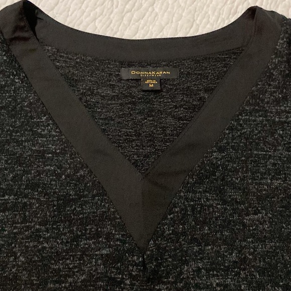 Donna Karan Sleepwear Sleep Top | Size M | 3/4‎ Sleeve | Relaxed Fit | Charcoal - Picture 4 of 7
